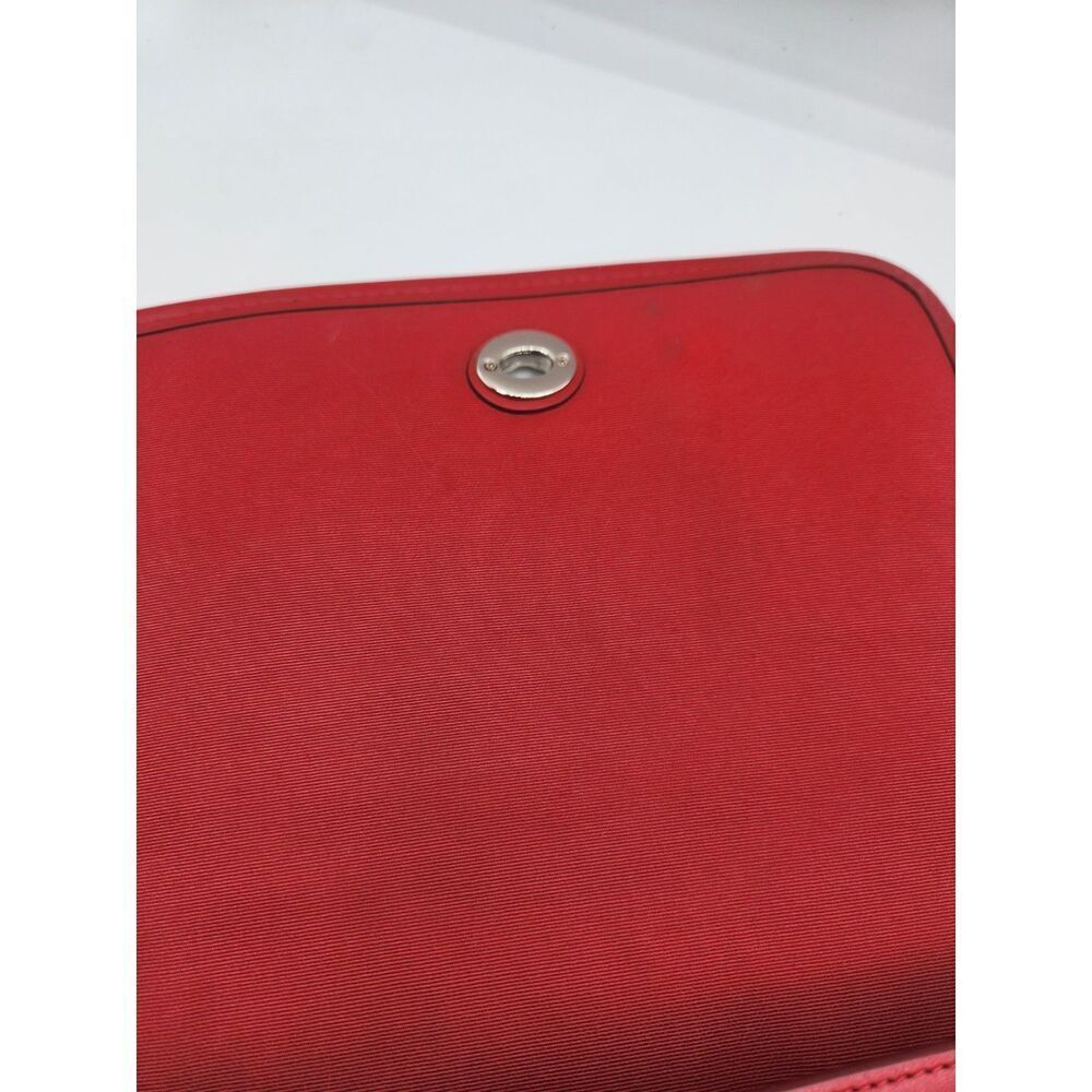 Coach Red Patchwork Turnlock Crossbody Bag Leather w/ Webbed Strap Y2K - Picture 10 of 16